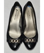 Bandolino Black Patent Tad Wedge Slip-Ons 8D7 Jonner Women&#39;s Size 7.5M - €14,30 EUR