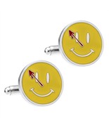 WATCHMEN CUFFLINKS Comic Book Super Hero Smily Face Silver Tone NEW w GI... - €11,19 EUR