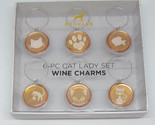 Cat Lady Wine Charms Set 6 Piece Doghaus NEW Home Decor 2017 Pet Animal ... - $9.99