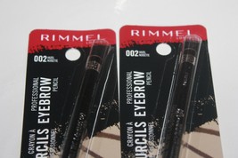 Rimmel Professional Eyebrow Pencil Brush 002 Hazel Shape Define LOT OF 2 - £9.43 GBP