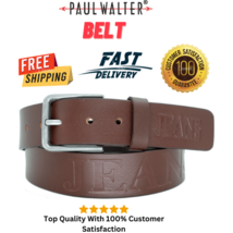 Paul Walter Soft Genuine Leather Casual Belt for Mens Adjustable Belt Brown - £11.86 GBP+