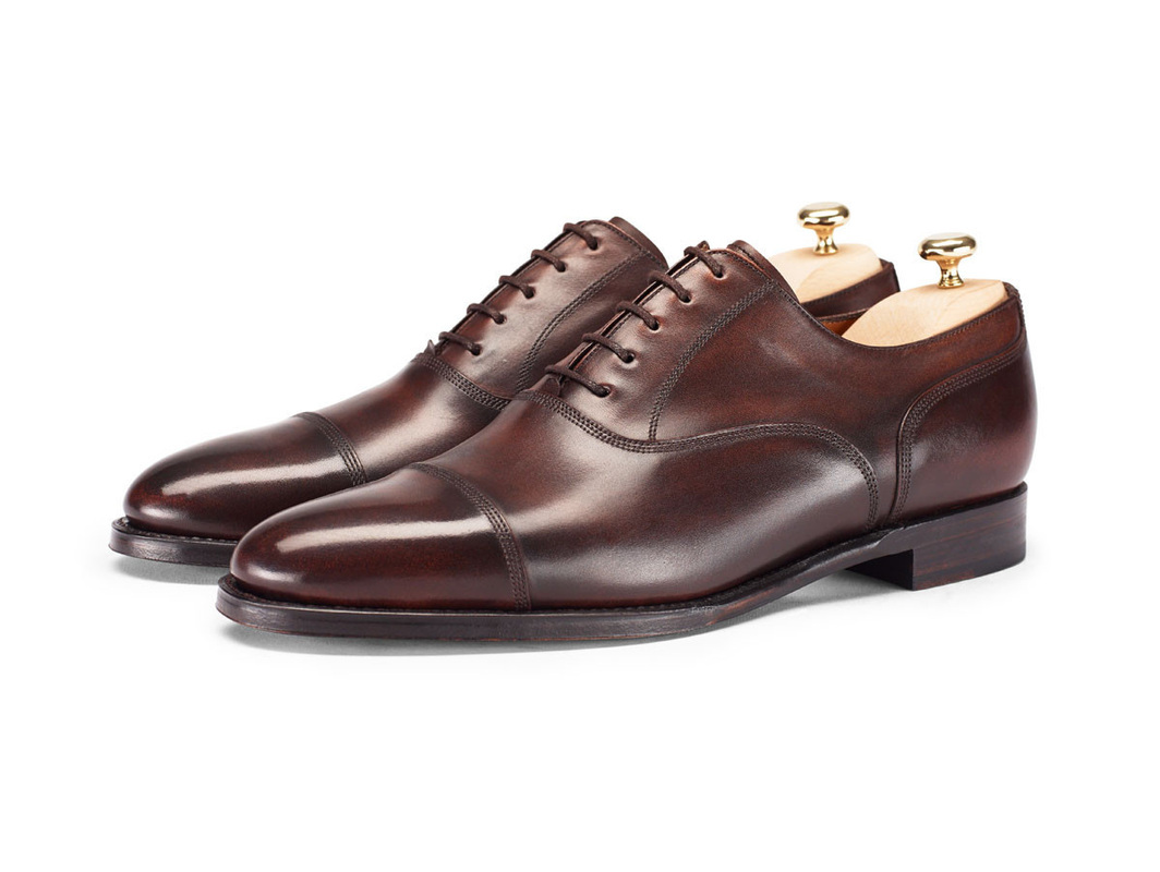 Smooth Russet Brown Cap Toe Oxford Pure Leather Formal Business Shoes For Men