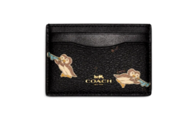 New Coach CF542 Card Case with Penguins Black Multi - £34.30 GBP