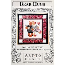 Valentine Teddy Bears Quilt PATTERN Bear Hugs Nancy Halvorsen for Art to Heart - £7.16 GBP