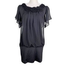 Tsumori Chisato Dress Medium Black 100% Silk Ruffles M - $85.00