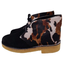 Clarks Brown Cow-Print Desert Boot 2 Suede Ankle Boot - £136.22 GBP