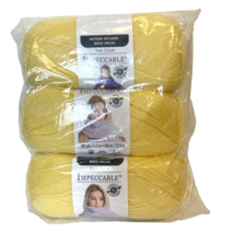 Impeccable Loops &amp; Threads Yarn Lot of 3 Skeins (285 Yds Ea) Butterscotc... - $12.34