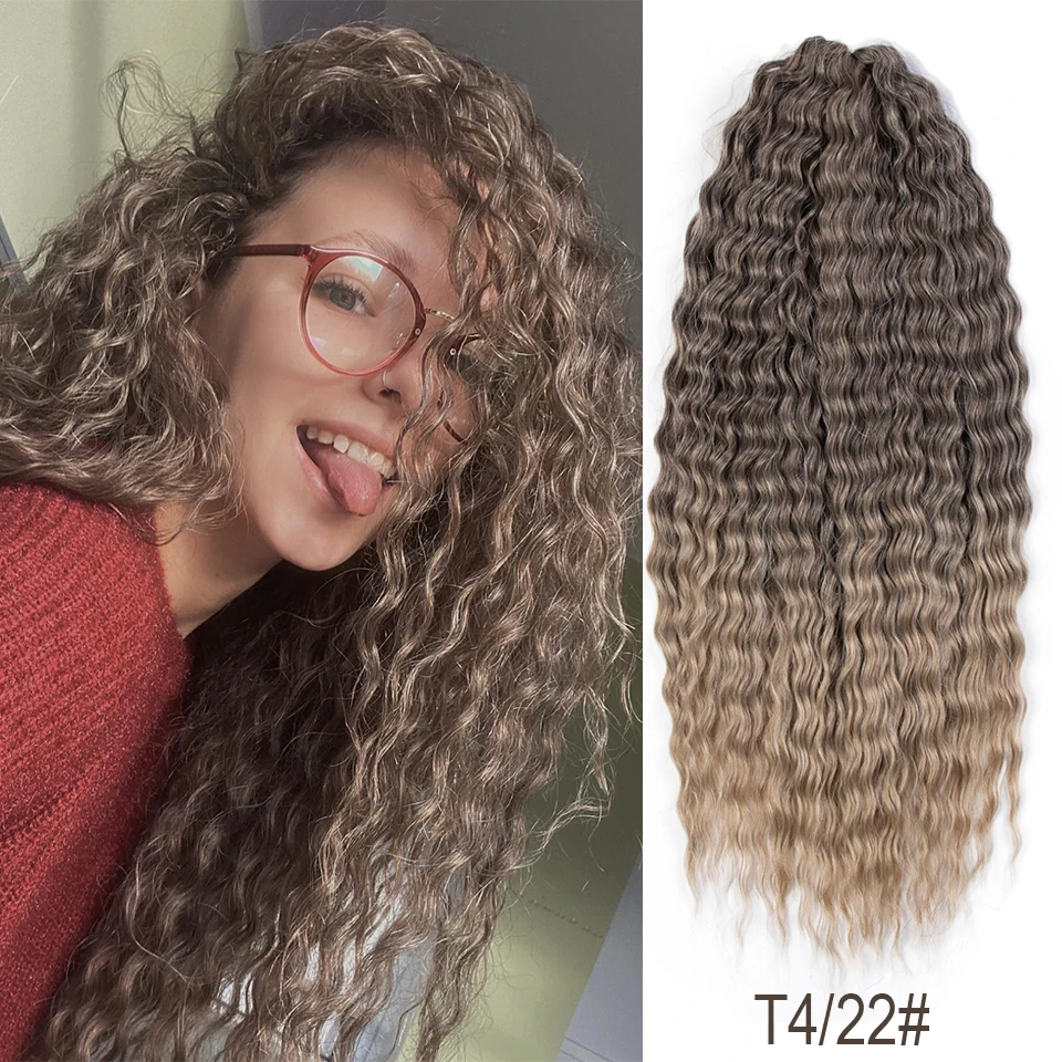 Noble Curl Hair Water Wave Twist Crochet Hair Ombre Blonde 25 Inch Synthetic - £23.74 GBP