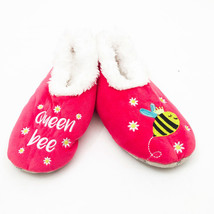 Snoozies Women&#39;s Coral Red Queen Bee Non Skid Slippers Small 5/6 - $12.86