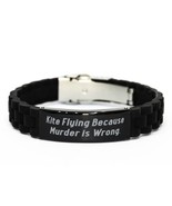 Fancy Kite Flying Black Glidelock Clasp Bracelet, Kite Flying Because Mu... - $372.90 MXN