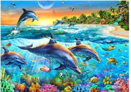  Dolphins Jigsaw Puzzles 1000 Piece Puzzles Jigsaw Puzzle - £19.73 GBP