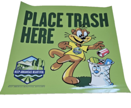 KEEP ARKANSAS BEAUTIFUL TRASH CAN STICKER OTTO THE OTTER DON&#39;T LITTER NE... - $12.59