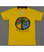 WISCONSIN DELLS T-SHIRT YOUTH SZ XS (2/4) YELLOW HAWAII BRIGHT PALM TREE... - £7.93 GBP