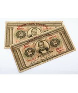 1927 Grèce 50 Drachmai Billets de Banque plein De 2 (Fin État) P #97a - $1,256.35 MXN