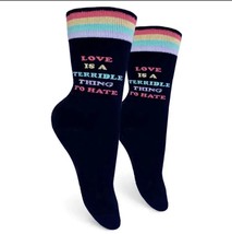 Groovy Things Socks - Womens Crew - Love Is A Terrible Thing To Hate - O... - $10.84