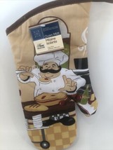 Italian Restaurant Spaghetti Chef Theme Design Print Oven Glove Mitt New - £7.82 GBP