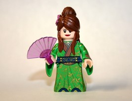 PLTOYS Chinese Woman in traditional Green dress and fan Minifigure Custom US Toy - £6.54 GBP