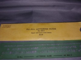 Du-All Lettering Guide Vertical Letters Upper and Lower Case Letters - $5.25