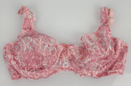 Vintage Victoria&#39;s Secret 38C Pink Second Skin Satin Sheer Embroidery He... - $1,507.49 MXN