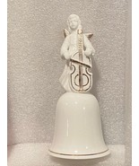 Angel Playing Violin White Ceramic Bell w/Gold Trim *Pre-Owned/Unbranded... - $17.62 CAD