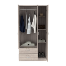 Three Door Armoire Clark, Bedroom, Light Gray - $13,340.49 MXN