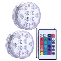 Submersible Led Lights Remote Control Battery Powered, Rgb Multi Color C... - £22.72 GBP