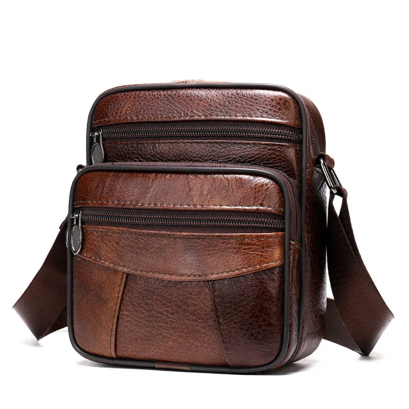 Men&#39;s Genuine Leather Crossbody Bag Shoulder Bags Fashion Business Tote Man Mess - £24.79 GBP