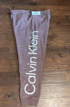 Calvin Klein Womens Sweatpants Plus sz 2X Fleece Lined Logo Brown - £23.56 GBP