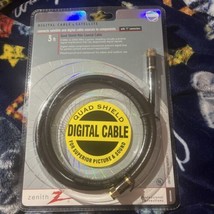 Zenith Z RG6 Coaxial Cable 3 Ft. Quad Shield with "F" Connectors N I P - $9.50