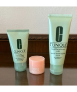 3 Clinique Skin Care 7 Day Scrub Cream, All About Eyes,&amp; Liquid Facial S... - $289.75 MXN