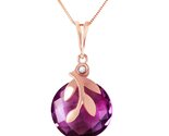 Galaxy Gold GG 14K Solid Rose Gold Natural Amethyst and Diamond Pendant ... - $758.33