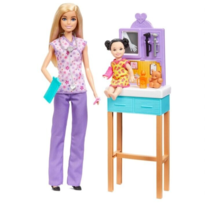 Barbie Pediatrician Doll and Doctor Playset with Accessories, Purple Scrubs - £20.93 GBP