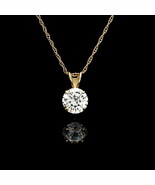 1CT Simulated Diamond Solitaire Pendant  Without Chain 925 Silver Gold P... - $94.05 MXN
