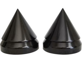 GSXR 600, 750, 1000 Black Spike Front Axle Nuts Caps Covers Aluminum Suzuki - $30.06