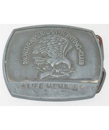 Vtg 81 North American Hunting Club Life Member Silvertone Metal Belt Buckle - $12.20 CAD