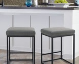 Counter Height 24&quot; Bar Stools Set Of 2 For Kitchen Counter Backless Modern - £102.18 GBP