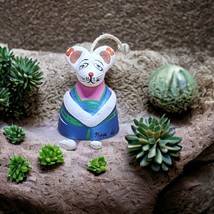 Terra Cotta Mexican Pottery Folk Art Bell Playa Del Carmen 2&quot; High Mouse... - £6.37 GBP