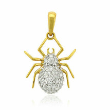0.16Ct Round Cut Diamond Spider Pendant 18K Yellow Gold Finish With Free Chain - £101.65 GBP