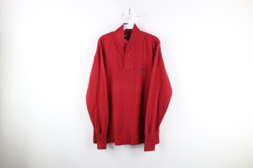 Primary image for Vtg 90s Ralph Lauren Mens M Spell Out Block Letter Wool Knit Henley Sweater USA