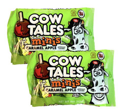 2ea 4 Oz Bags Cow Tales Minis Caramel Apple Chewy Cream Center Candy-SHIP N 24H - £10.98 GBP