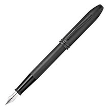 Cross Townsend Black MicroKnurl &amp; Matte Black Fountain Pen - Fine - £193.34 GBP