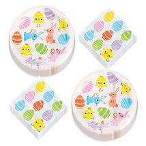 HOME &amp; HOOPLA Colorful Gingham Easter Dessert Paper Dessert Plates and Beverage  - £7.75 GBP+