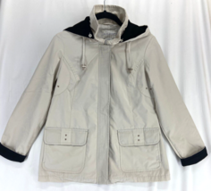 White Stag Size S (4-6)  Women&#39;s Beige Jacket Raincoat Removeable Hoodie... - $15.19
