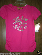Apple Bottoms Girls Pink, S/Sleeves, Foil Print Logo/Graphics Tee, Sz.Large. NWT - £10.38 GBP