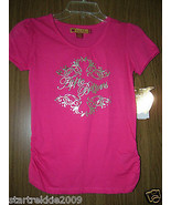 Apple Bottoms Girls Pink, S/Sleeves, Foil Print Logo/Graphics Tee, Sz.La... - £9.90 GBP