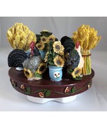 CANDLE CAPPER Chicken Rooster Sunflowers Resin Jar Candle Topper (Deb St... - $268.74 MXN