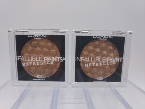 LOT OF 2 Loreal Infallible Paints Metallics Eyeshadow 402 BRASS KNUCKLES Sealed - $10.88