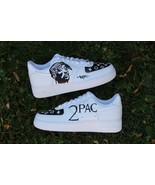 2Pac Tribute Air Force 1s – Custom Hand-Painted White Air Force 1 Sneakers - $224.99