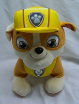 Paw Patrol Talking Rubble Yellow Puppy Dog 9&quot; Plush Stuffed Animal Toy - £19.45 GBP