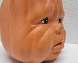 Vintage Hand Painted Ceramic Crying Baby Face Pumpkin Head Halloween 5” - $22.13